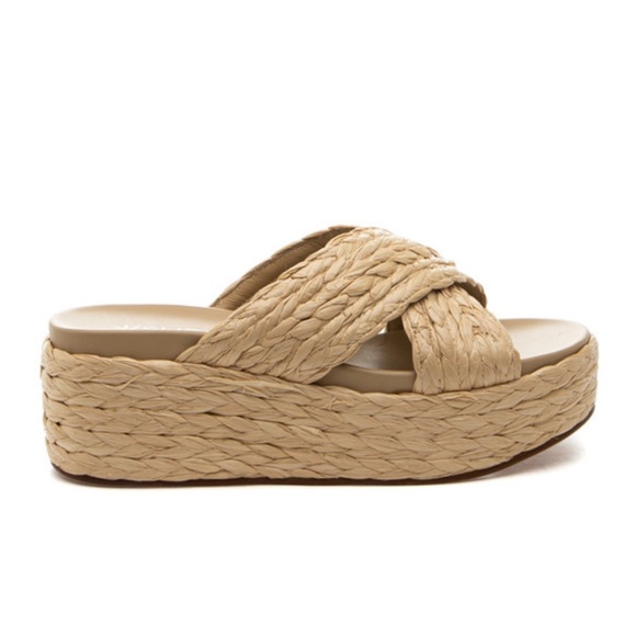 J/SLIDES Shoes - NWT J/SLIDES QUIVER Natural Raffia Sandal